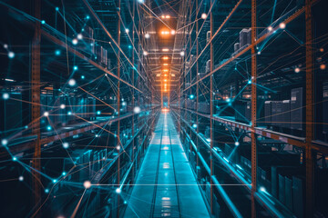 Fototapeta premium Supply Chain Connectivity: Distribution Network