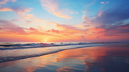 Atlantic Ocean scenic sunrise Folly Beach South