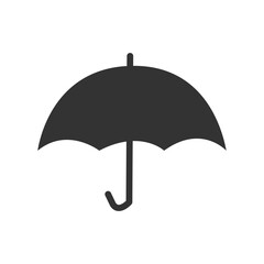 Umbrella icon. Graphic sign umbrella. Black symbol umbrella isolated on white background. Umbrella silhouette. Stock vector illustration. Eps file 309.