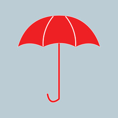 Red umbrella icon vector flat design. Vector illustration. Eps file 312.