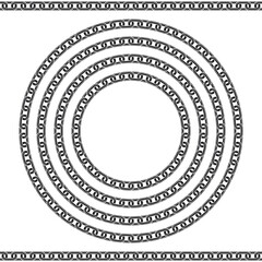 Vector Decorations of Chain Circles and Borders, Silhouette Style