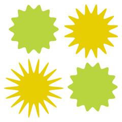 Set of vector starburst, sunburst badges. Vintage labels. Colored stickers. A collection of different types and colors icon.