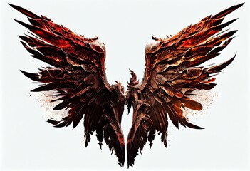 devil wings  isolated on white. Generative AI