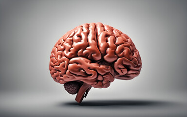 Abstract human brain shape on a plain background