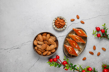 Baklava with almonds for Azerbaijan traditional spring holiday novruz.