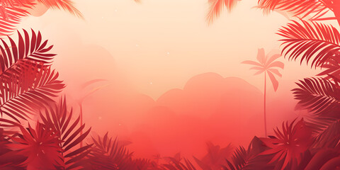 Fototapeta na wymiar Pastel red abstract tropical theme background