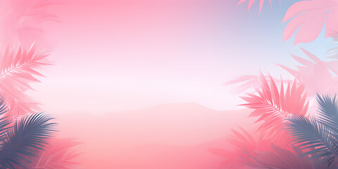 Soft pastel pink abstract tropical theme background
