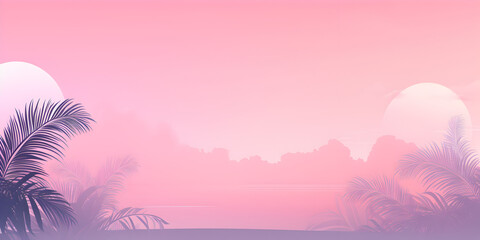 Fototapeta na wymiar Soft pastel pink abstract tropical theme background