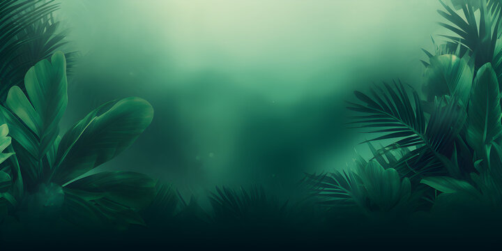 Dark green abstract tropical theme background