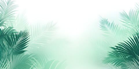 Fototapeta na wymiar Gradient white and green abstract tropical theme background