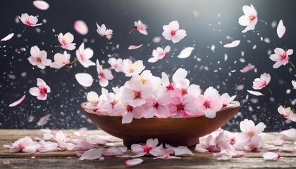 Obraz na płótnie Canvas flying sakura petals