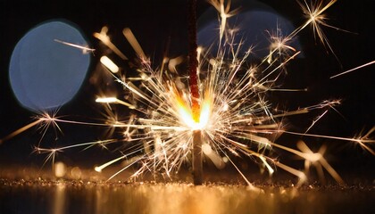 beautiful abstract shot of sparklers on black background