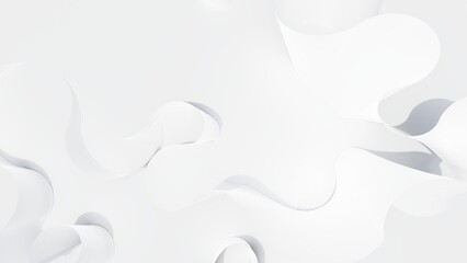Abstract white background curved pattern in design 3d render