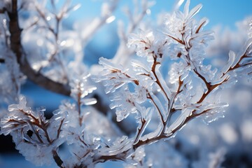 Obraz premium Janelas and cold glasses in frozen landscape., generative IA