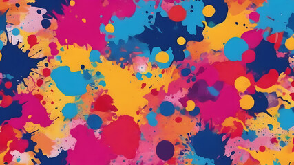 hand-drawn colourful splashes pattern, vector background for print decoration. CMYK color space. - obrazy, fototapety, plakaty