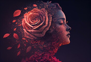 meditation and inspiration,Rose,Generative AI illustration