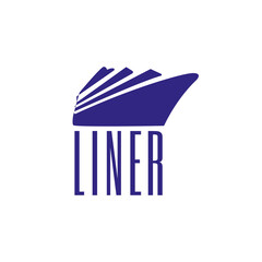 Liner vector ship logo model 