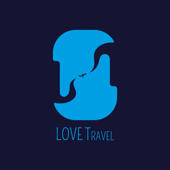 Window blue vector airplane love travel vector