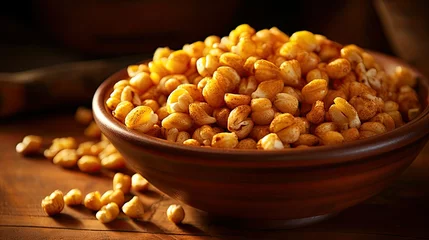 Fotobehang roasted corn nuts © PikePicture