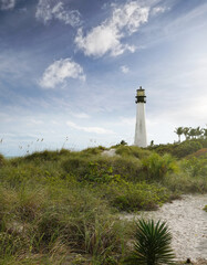 The Cape Florida Lighthouse in Bill Baggs State Park on Key Biscayne. The structure is the oldest in Miami-Dade county, built in 1825 - 734232712