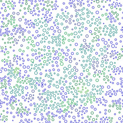 Geometrical seamless pattern. Many small blue green circles on transparent background. Abstract background with different rings. Decorative design element. Minimalist print for your design projects.