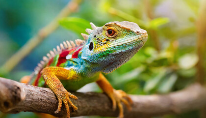 Obraz premium Lizard siting on the branch