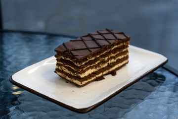dessert with coffee in a cafe