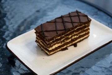 dessert with coffee in a cafe