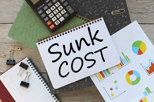 Sunk cost text on the page near the financial charts