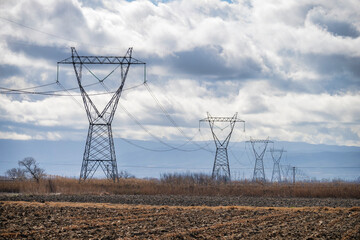 high voltage transmission towers or pylons