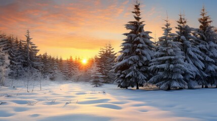 Fototapeta na wymiar cozy winter holidays pine snow