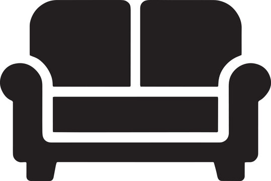 recommend clip art: Modern Minimalist Loveseat Silhouette vector