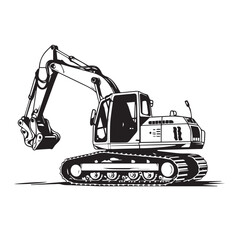 Construction equipment in cartoon, doodle style . Image for t-shirt, web, mobile apps and ui. Isolated 2d vector illustration in logo, icon, sketch style, Eps 10, black and white. AI Generative