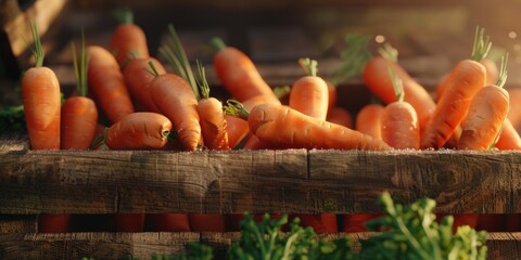 carrots in a wooden box Generative AI
