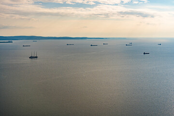 Fototapeta na wymiar view of boats at sea