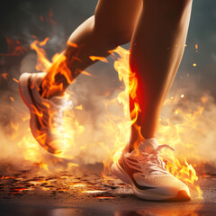 Dynamic image of a person running, symbolizing fat burning and physical fitness. Ideal for illustrating the benefits of exercise in achieving health goals