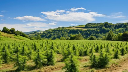 Fototapeta na wymiar marijuana outdoor cannabis farm