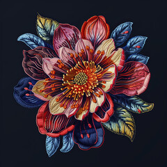 Beautiful embroidery design, perfect for enhancing textile products, fashion accessories, and home decor items. Perfect for showcasing creativity and adding a touch of elegance