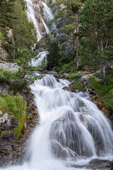 Argualas waterfalls, Panticosa, Pyrenean mountain range, Huesca, Spain