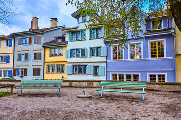 Residential houses on Lindenhof Hill in Zürich, Switzerland