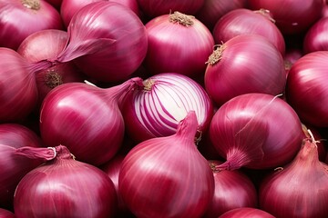 a group of red onions