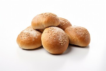 Fototapeta na wymiar bun bread closeup isolated on white background