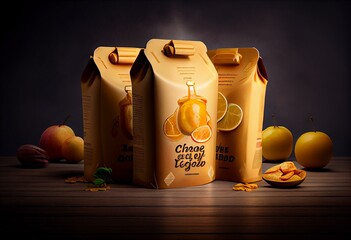 Triple of Food Pouch. Generative AI