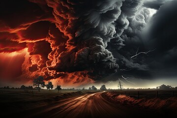 HEART HEARED Imminent storm forms., generative IA - obrazy, fototapety, plakaty