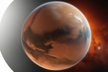 a high quality photograph of a mars planet isolated on a white or transparent background