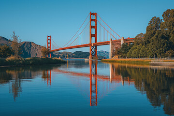 Obraz premium Tranquil Morning at San Francisco's Golden Gate