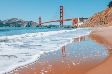 Sunny Day at Golden Gate Bridge Seaside