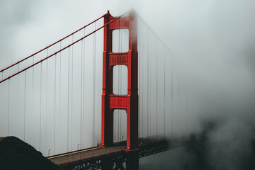 Golden Gate Bridge Shrouded in Mist