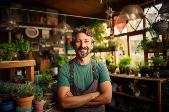 Dedicated male owner local business. Store organic. Generate Ai