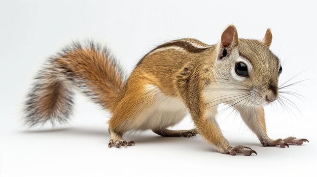 A beautiful image of a flying squirrel isolated on a plain white background. squirrel on a white background